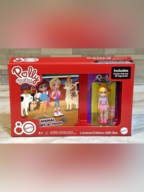 Mattel Polly Pocket Limited Edition Gift Set Animal Adopt-a-Thon Doll and Book